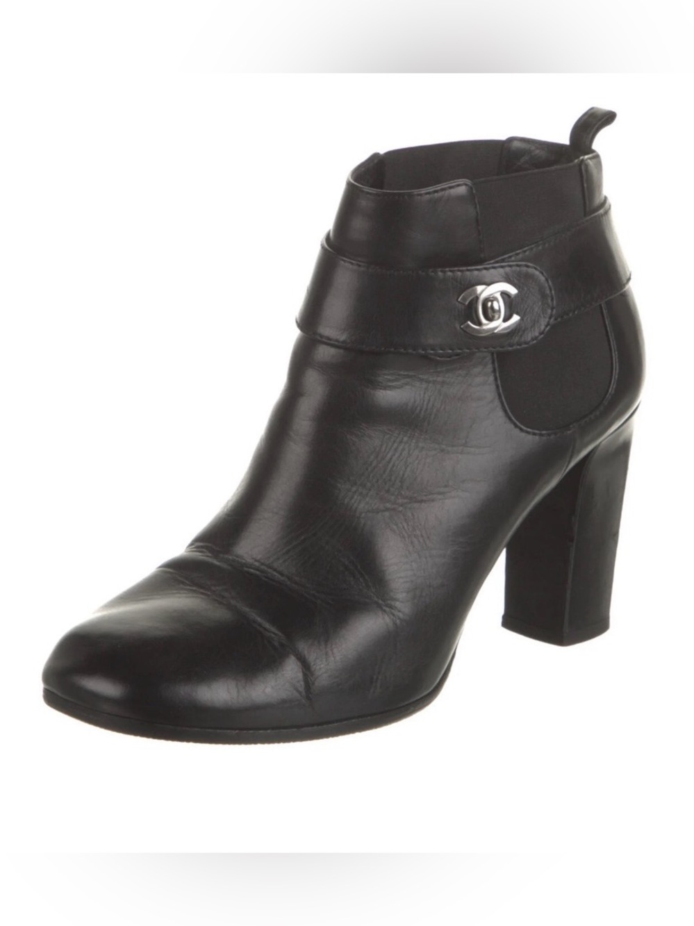 Chanel 2013 Interlocking CC Logo Boots (Authentic)